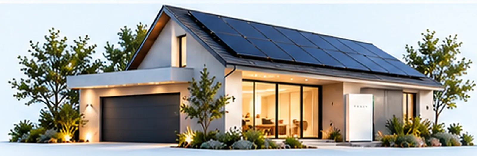 Home with solar panels and a Tesla Powerwall 3